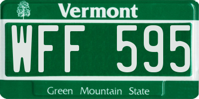 VT license plate WFF595
