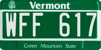 VT license plate WFF617