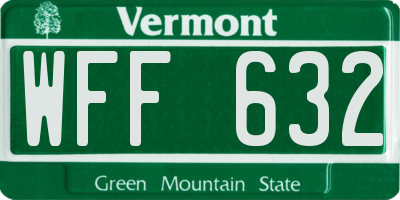 VT license plate WFF632