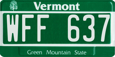 VT license plate WFF637