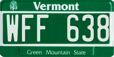 VT license plate WFF638