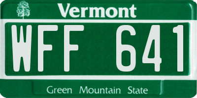 VT license plate WFF641