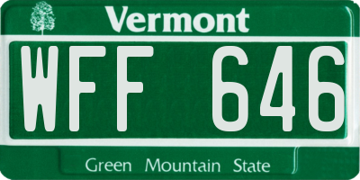 VT license plate WFF646