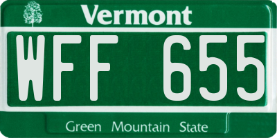VT license plate WFF655