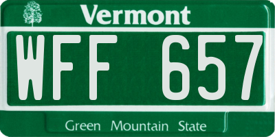 VT license plate WFF657