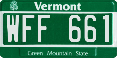 VT license plate WFF661
