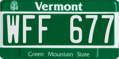 VT license plate WFF677