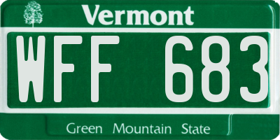 VT license plate WFF683