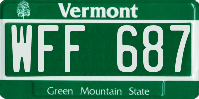 VT license plate WFF687
