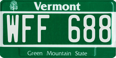 VT license plate WFF688