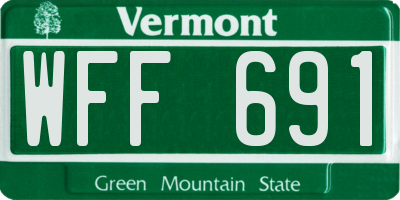 VT license plate WFF691