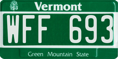 VT license plate WFF693