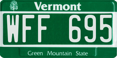 VT license plate WFF695