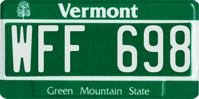 VT license plate WFF698
