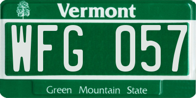 VT license plate WFG057