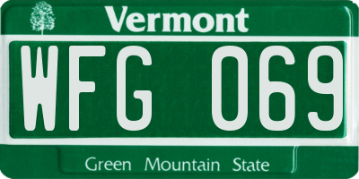 VT license plate WFG069