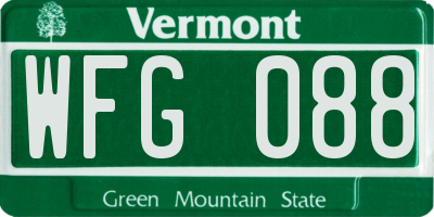 VT license plate WFG088