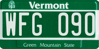 VT license plate WFG090
