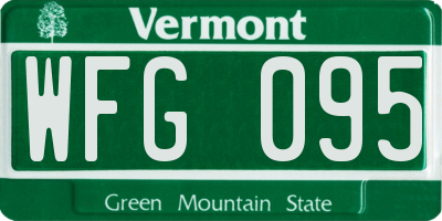 VT license plate WFG095