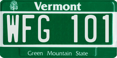 VT license plate WFG101