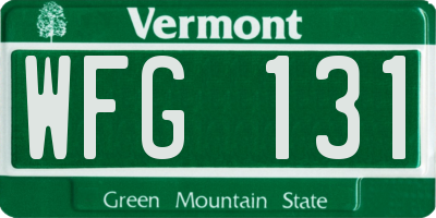 VT license plate WFG131