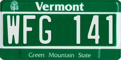 VT license plate WFG141