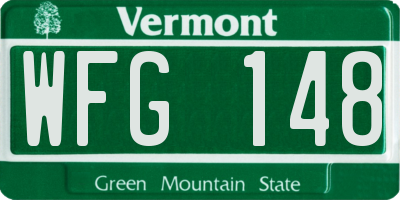 VT license plate WFG148