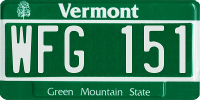 VT license plate WFG151