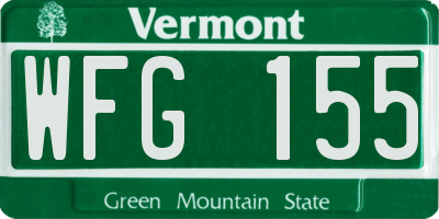 VT license plate WFG155
