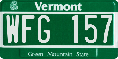 VT license plate WFG157