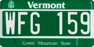 VT license plate WFG159