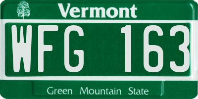 VT license plate WFG163