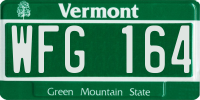 VT license plate WFG164