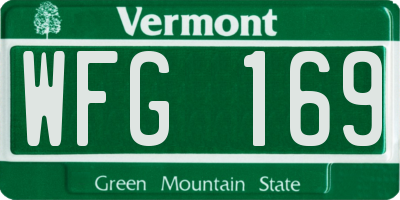 VT license plate WFG169
