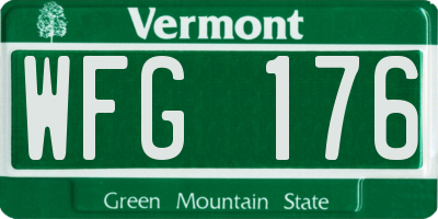 VT license plate WFG176