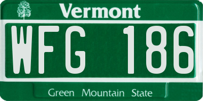 VT license plate WFG186