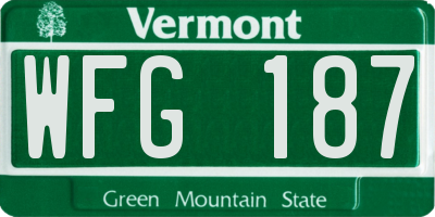 VT license plate WFG187
