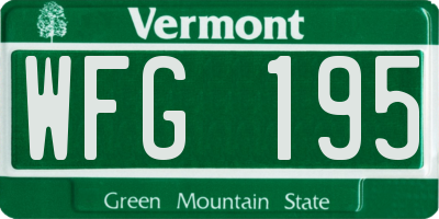 VT license plate WFG195