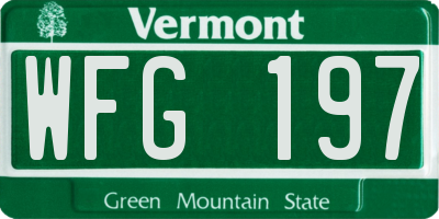 VT license plate WFG197