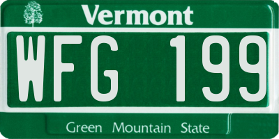 VT license plate WFG199