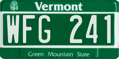 VT license plate WFG241