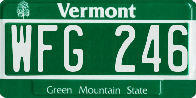 VT license plate WFG246