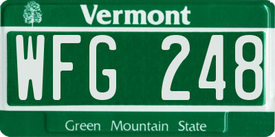 VT license plate WFG248