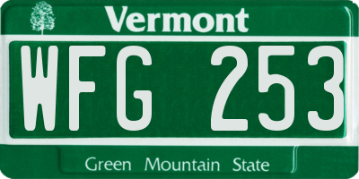 VT license plate WFG253
