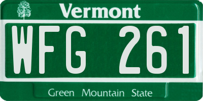 VT license plate WFG261