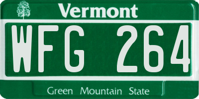 VT license plate WFG264