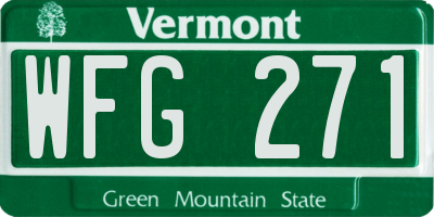 VT license plate WFG271
