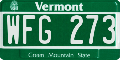 VT license plate WFG273