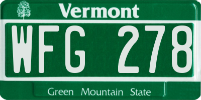 VT license plate WFG278