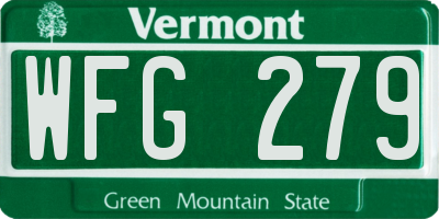 VT license plate WFG279
